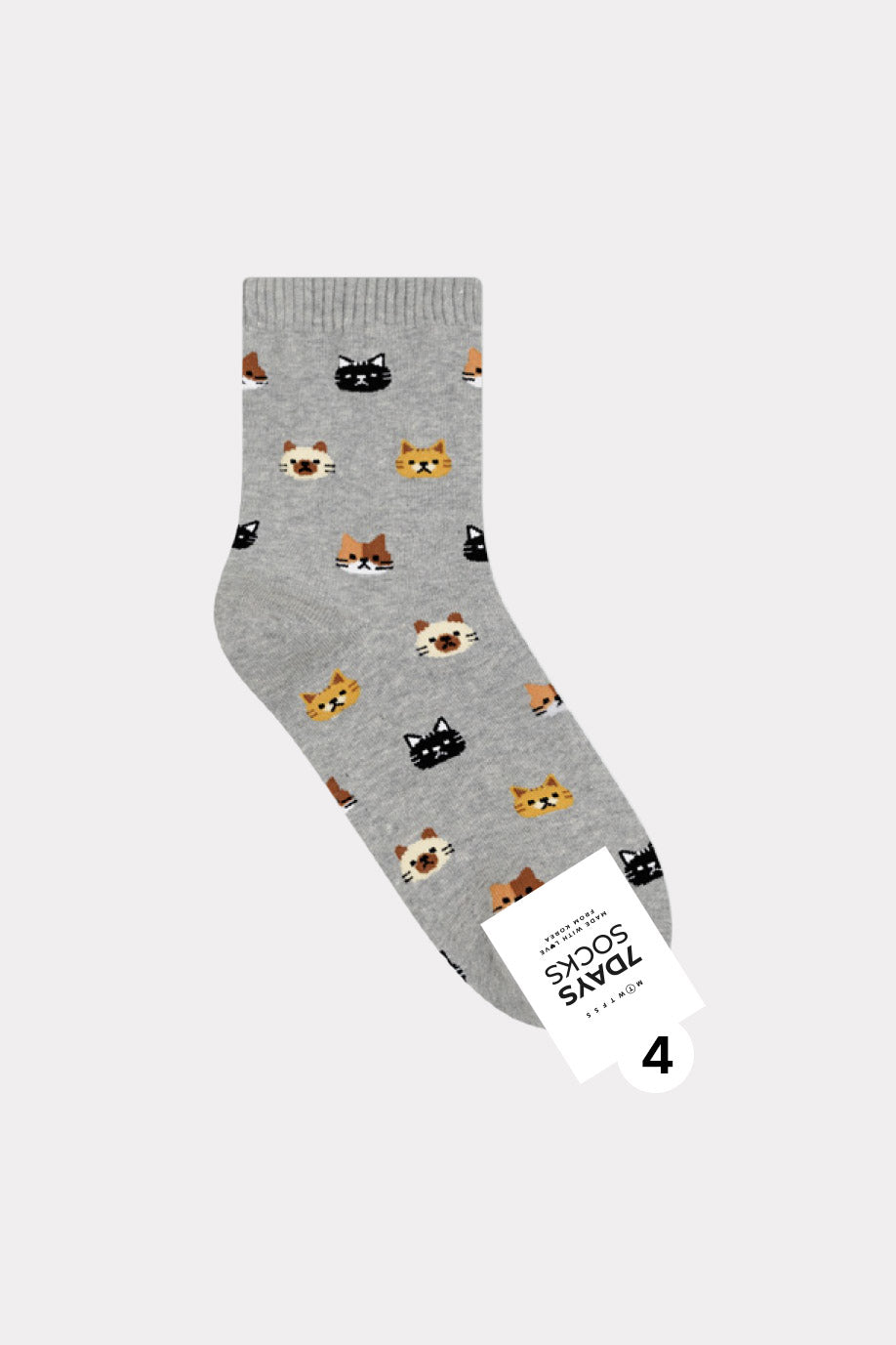 Women's Crew Family Cat Socks - Made in Korea