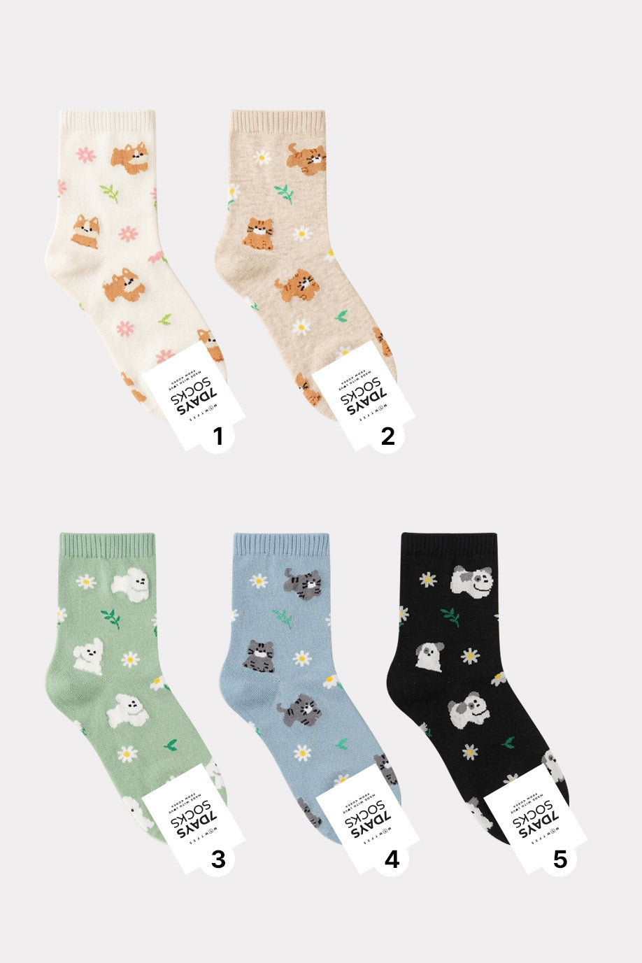 Women's Crew Little Dog & Cat Socks