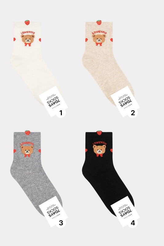 Women's Crew Teddy Bear Socks