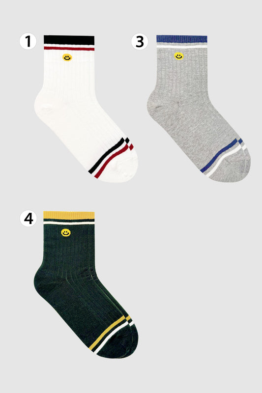 Women's Crew Two-Color Smile Line Socks