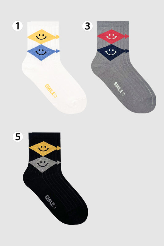 Women's Crew Argyle Smile Socks