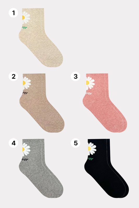 Women's Crew Blooming Flower Socks