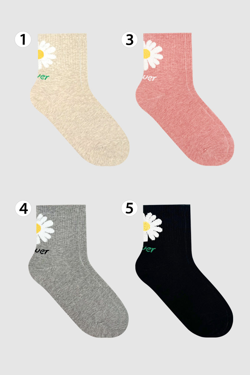 Women's Crew Blooming Flower Socks