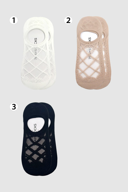 Women's No Show See-Through Lace Darling Socks