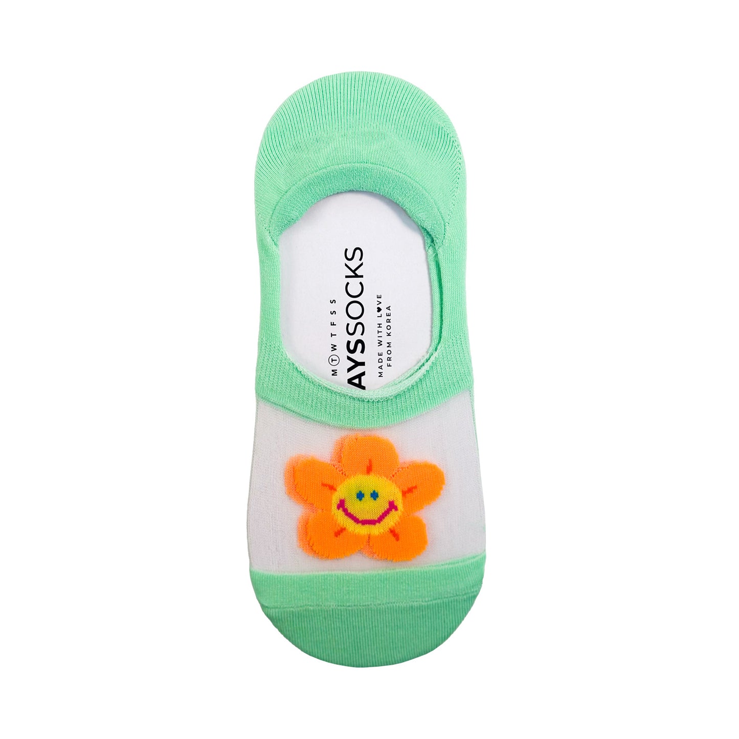 Women's No Show See-Through Smile Flower Socks