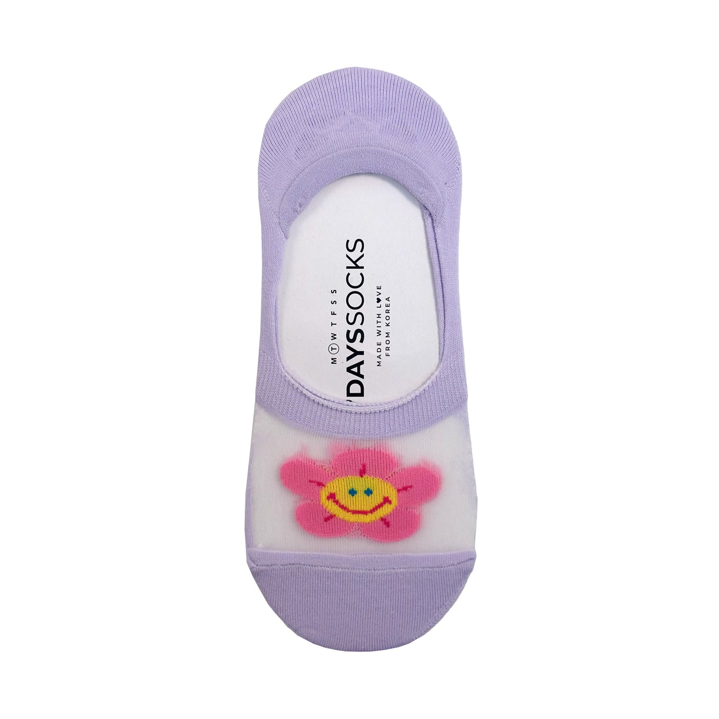 Women's No Show See-Through Smile Flower Socks