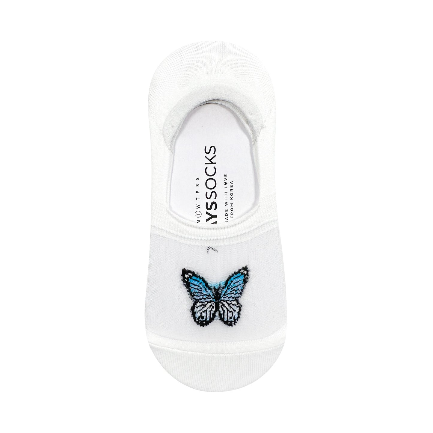 Women's No Show See-Through Butterfly Socks