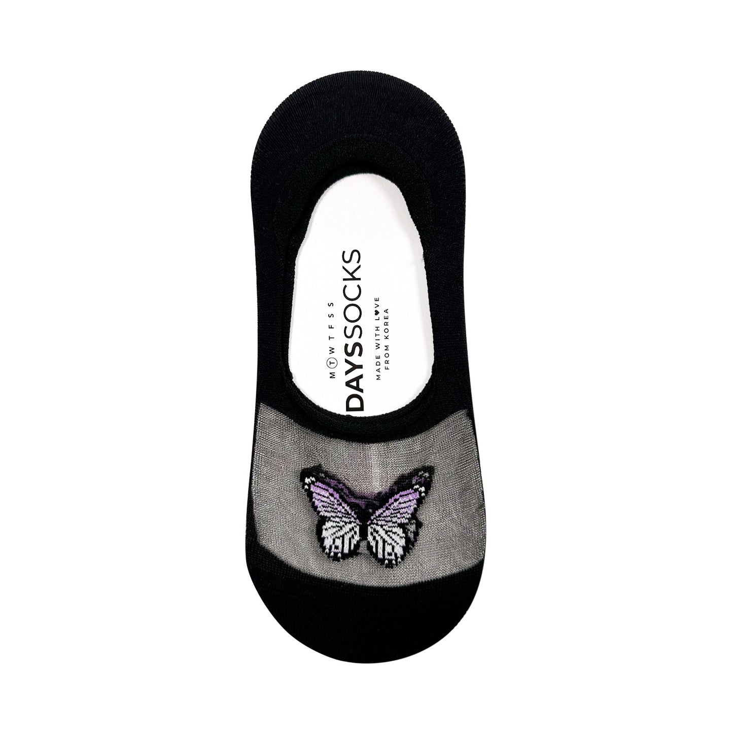 Women's No Show See-Through Butterfly Socks