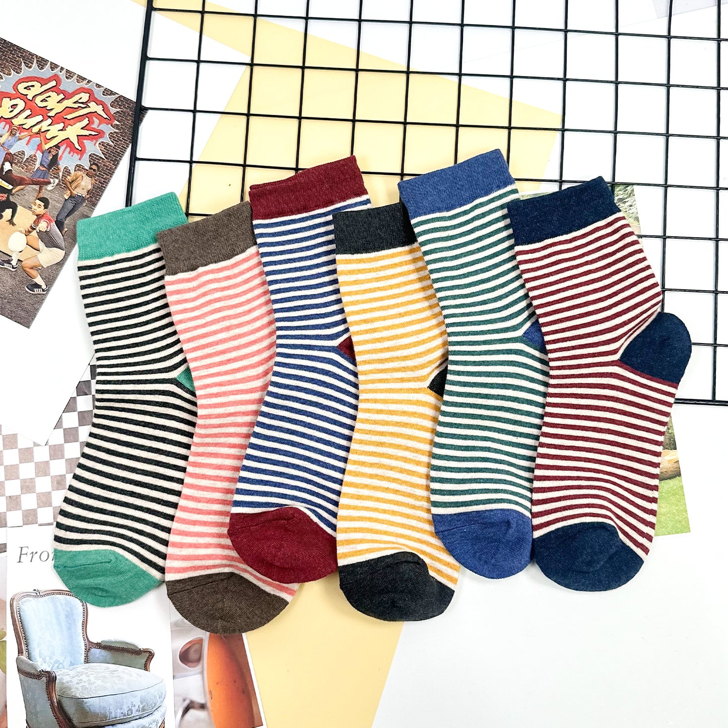 Women's Crew Melange Stripe 3 Socks