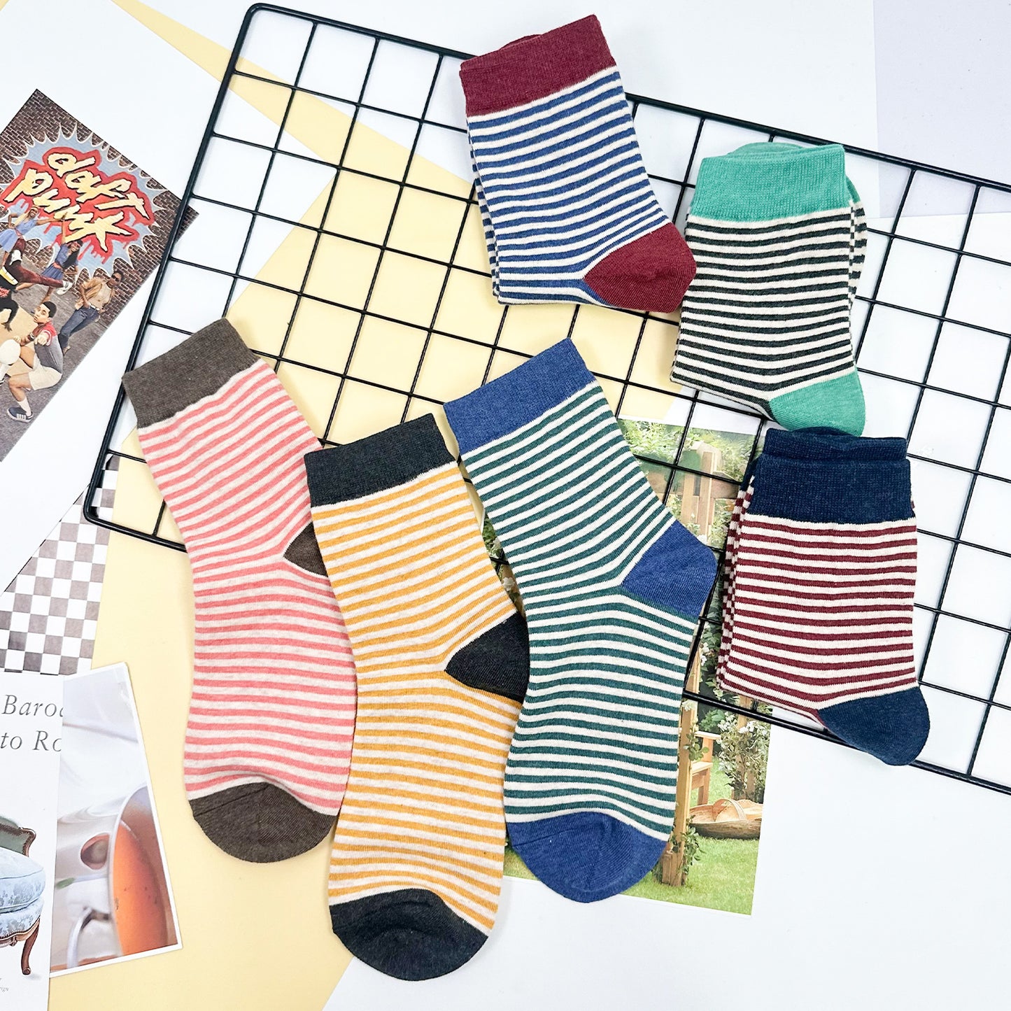 Women's Crew Melange Stripe 3 Socks