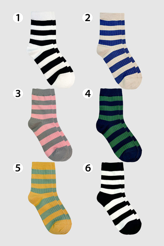 Women's Crew Stripe Pleat Socks