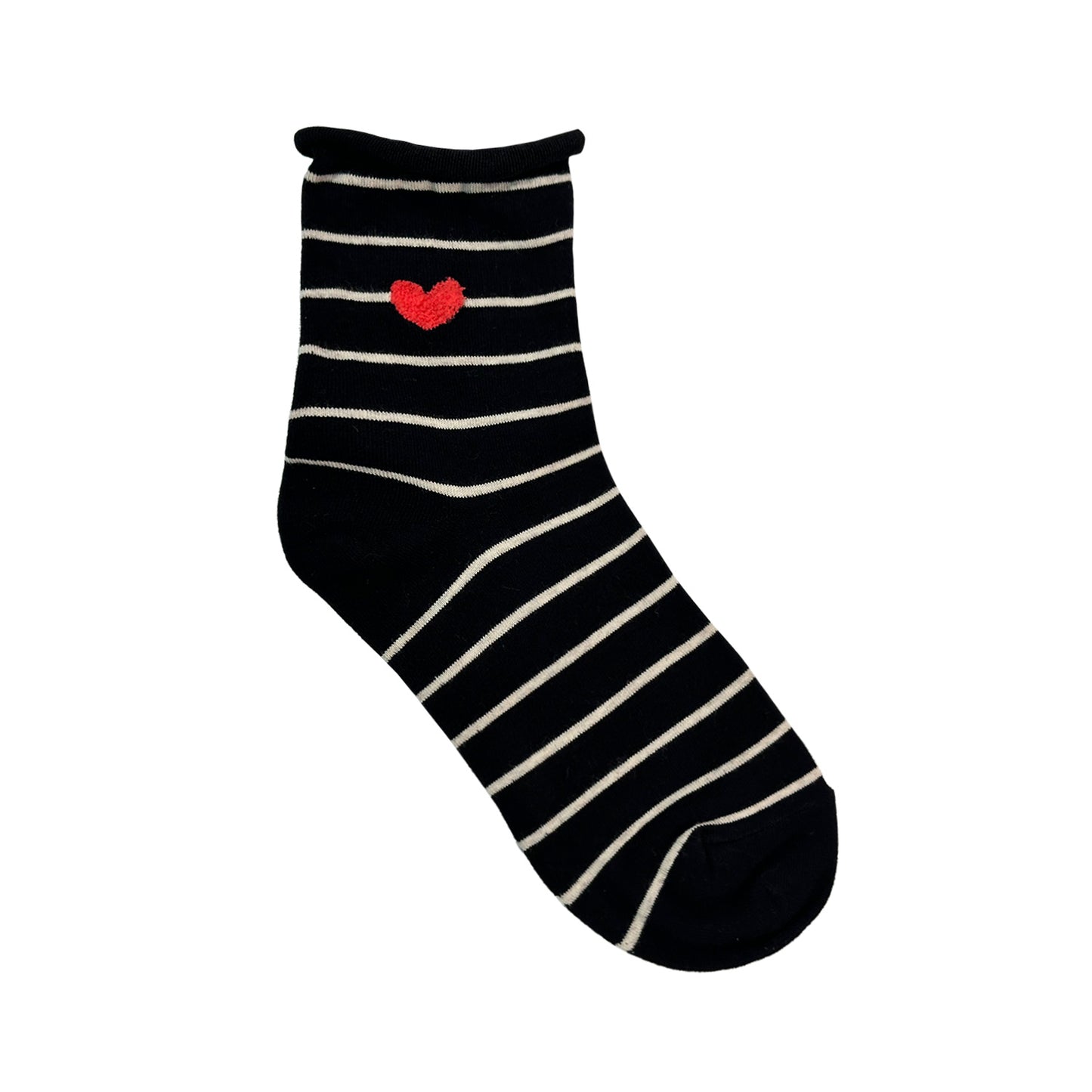 Women's Crew Rolling Heart Socks