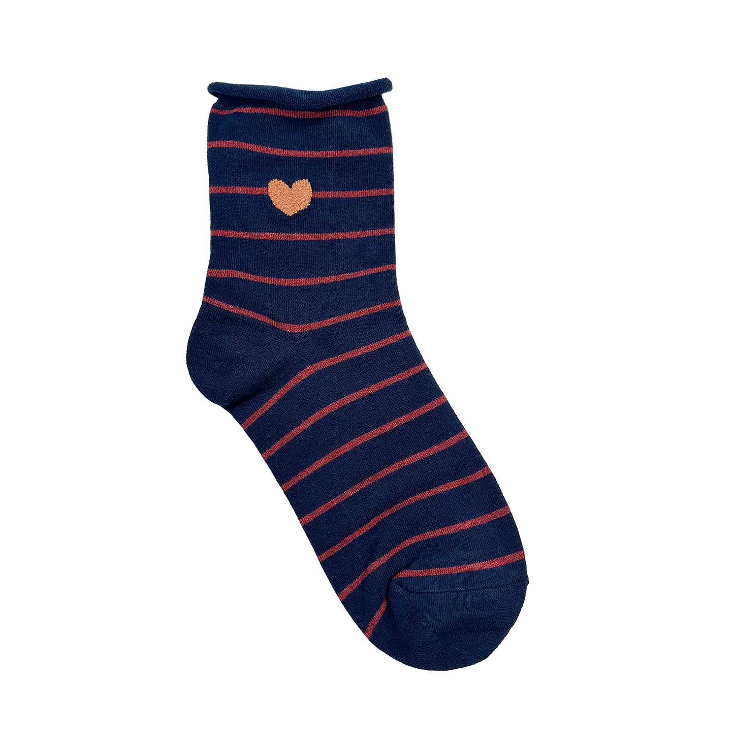 Women's Crew Rolling Heart Socks