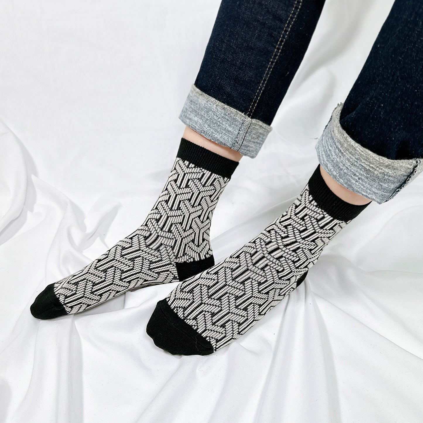 Women's Crew Y Modern Jacquard Socks