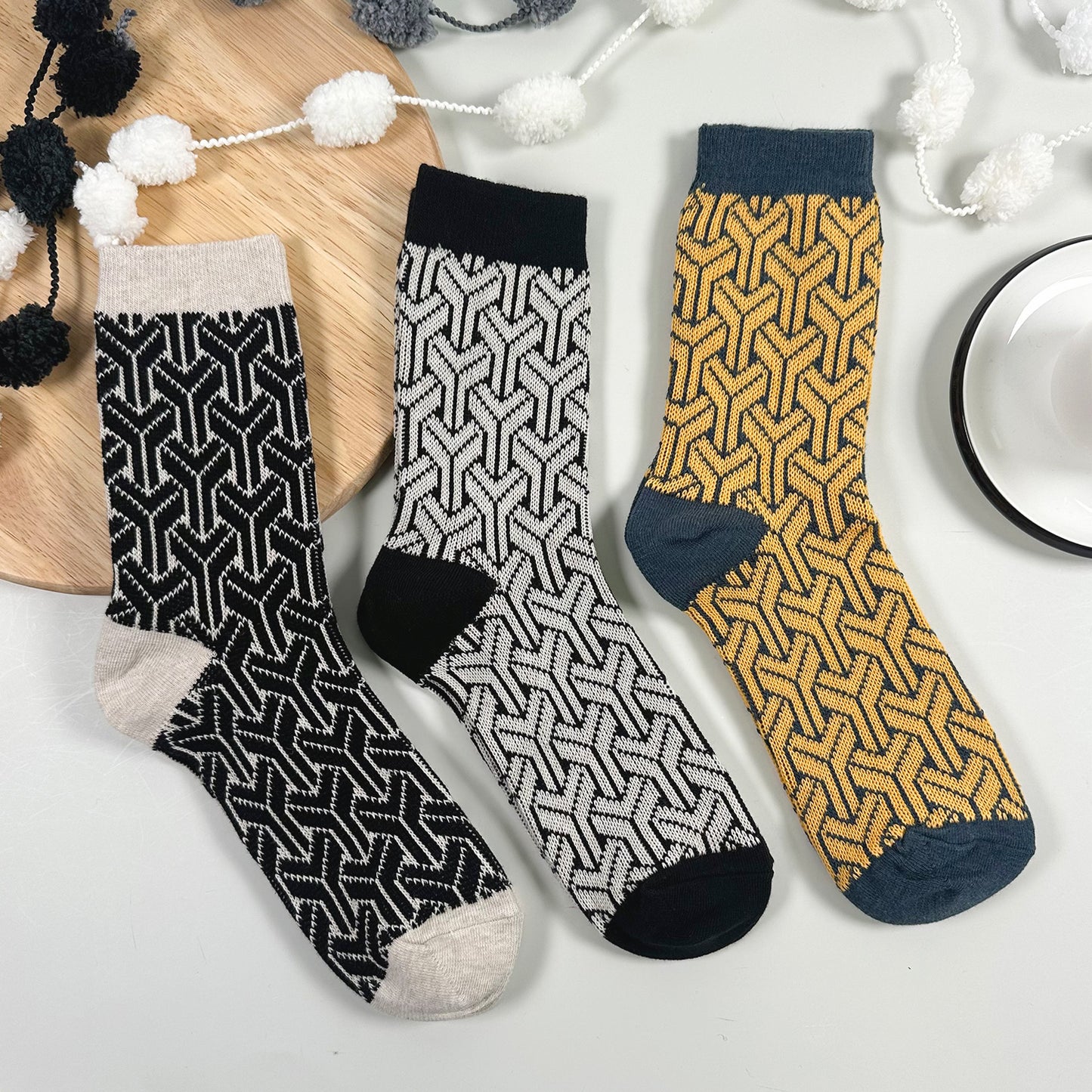 Women's Crew Y Modern Jacquard Socks