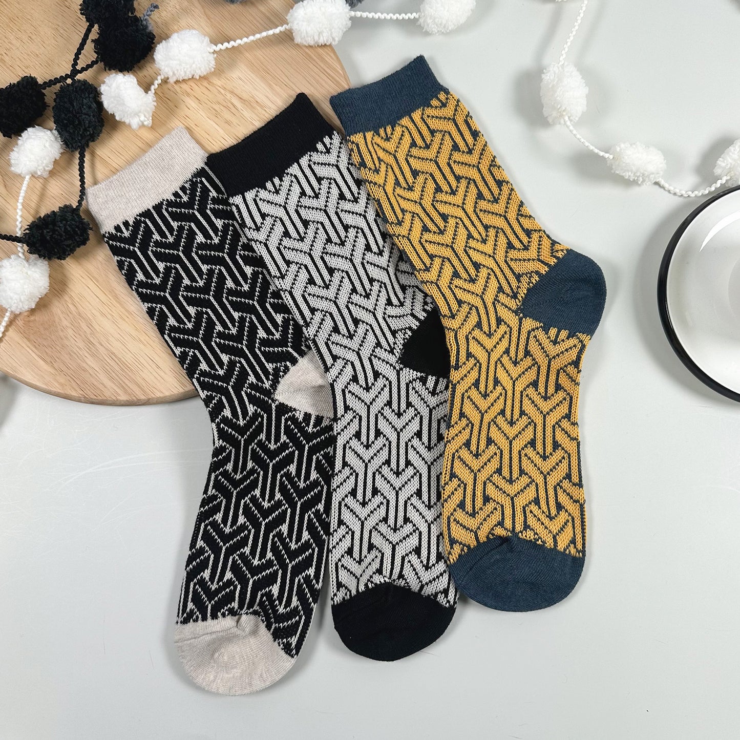 Women's Crew Y Modern Jacquard Socks