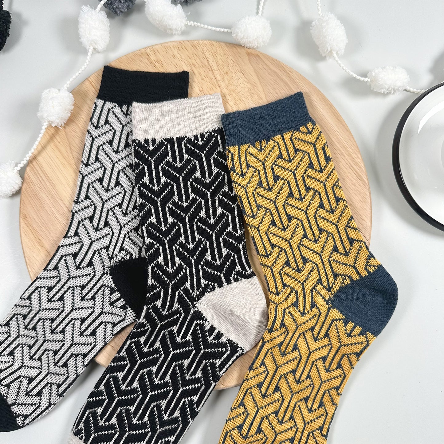 Women's Crew Y Modern Jacquard Socks