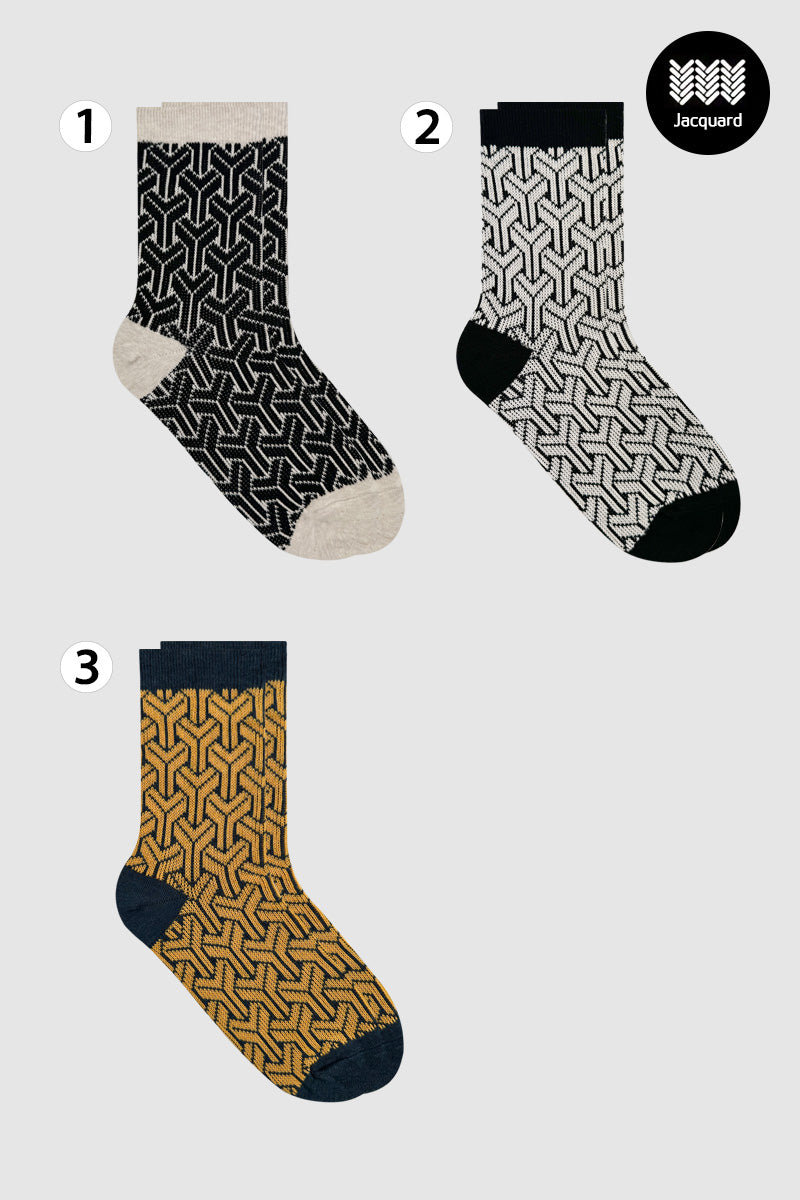 Women's Crew Y Modern Jacquard Socks