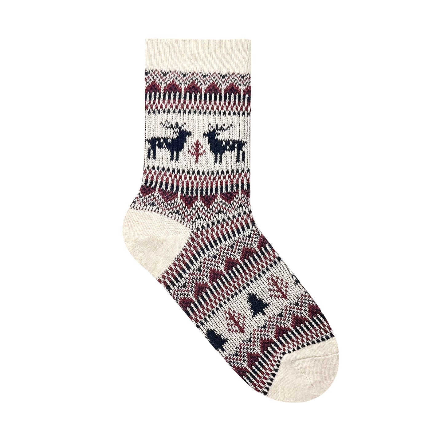 Women's Crew Winter Nordic Deer Jacquard Socks