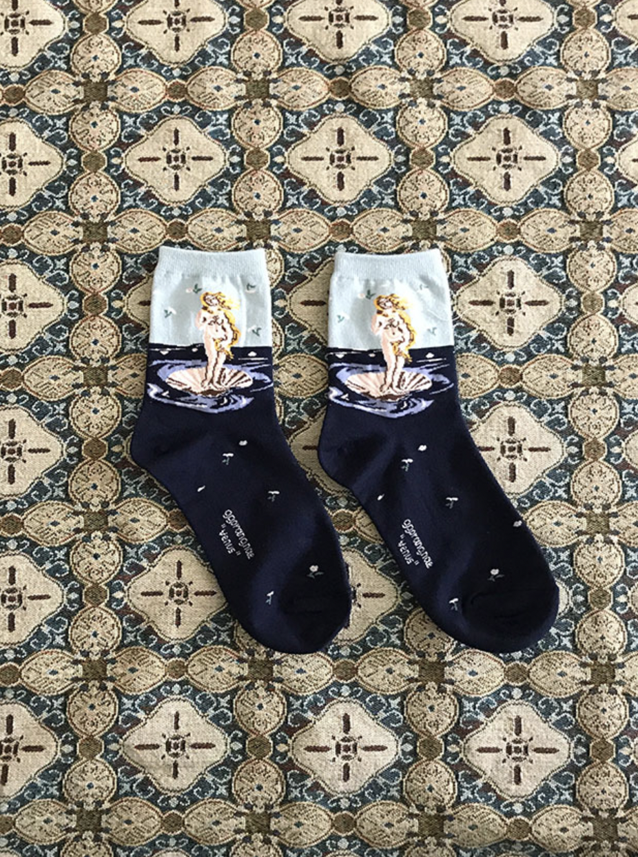 Women's Crew Famous Painting 3 Socks