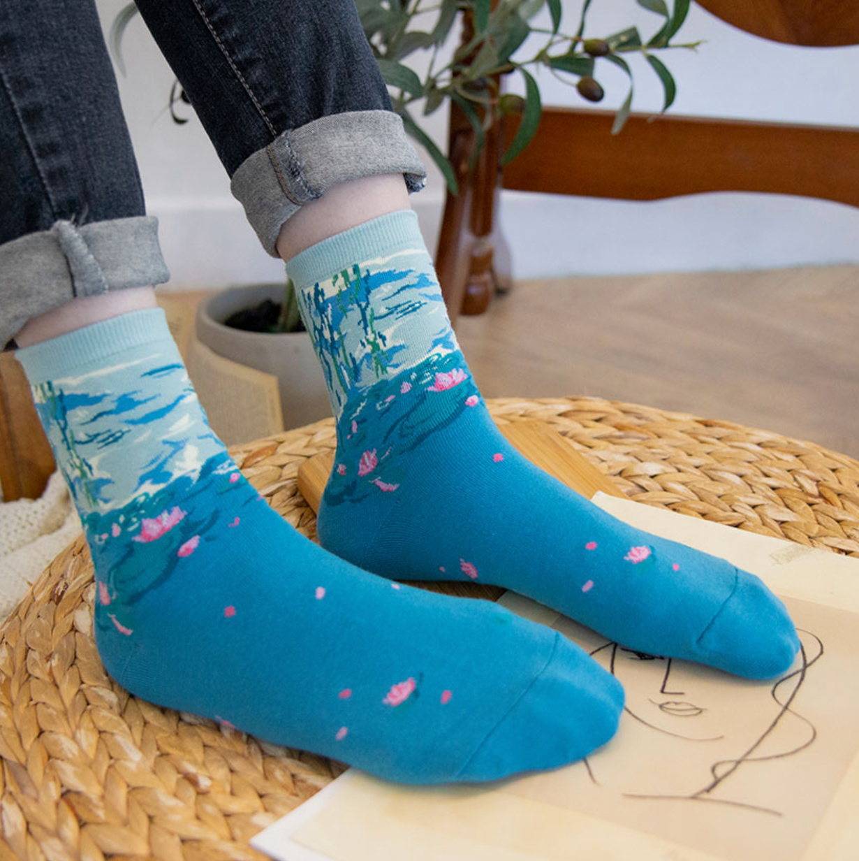 Women's Crew Famous Painting 3 Socks