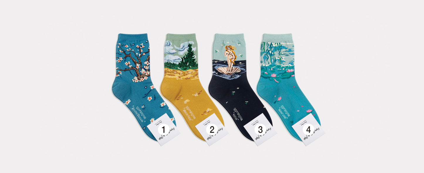 Women's Crew Famous Painting 3 Socks