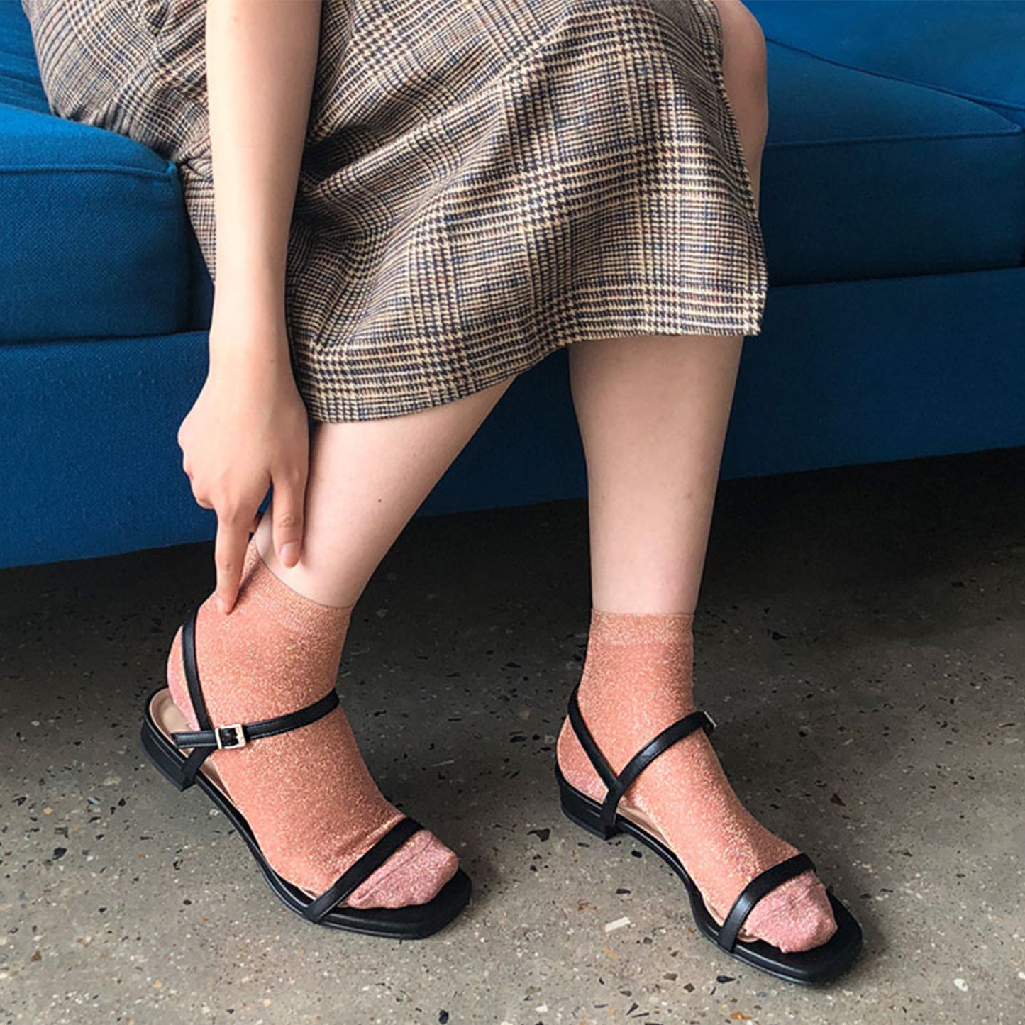 Women's Crew See-Through Glitter Socks