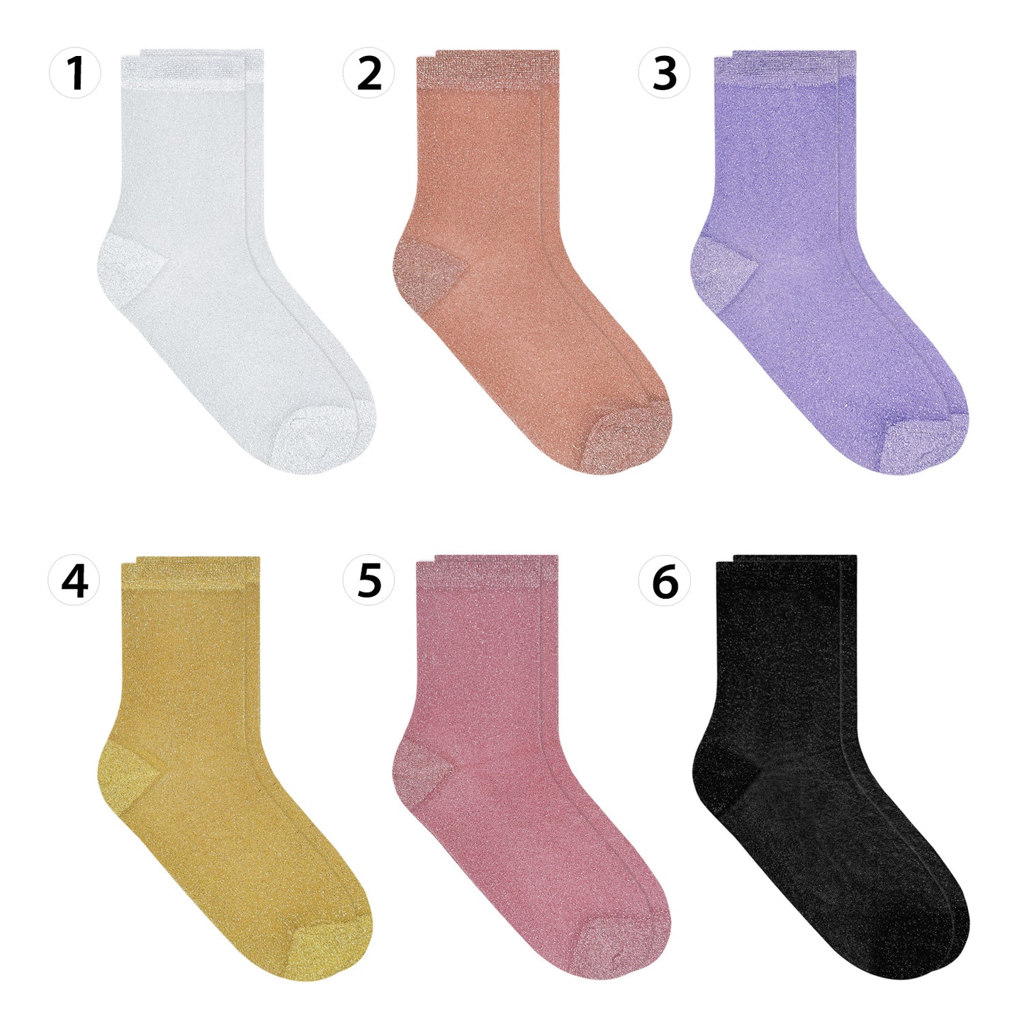 Women's Crew See-Through Glitter Socks