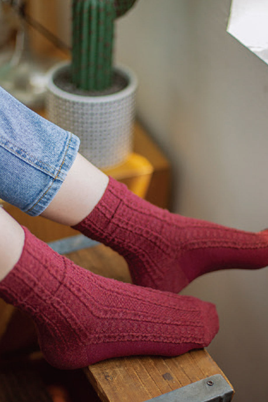 Women's Crew Waffle Twist Socks Daily sock