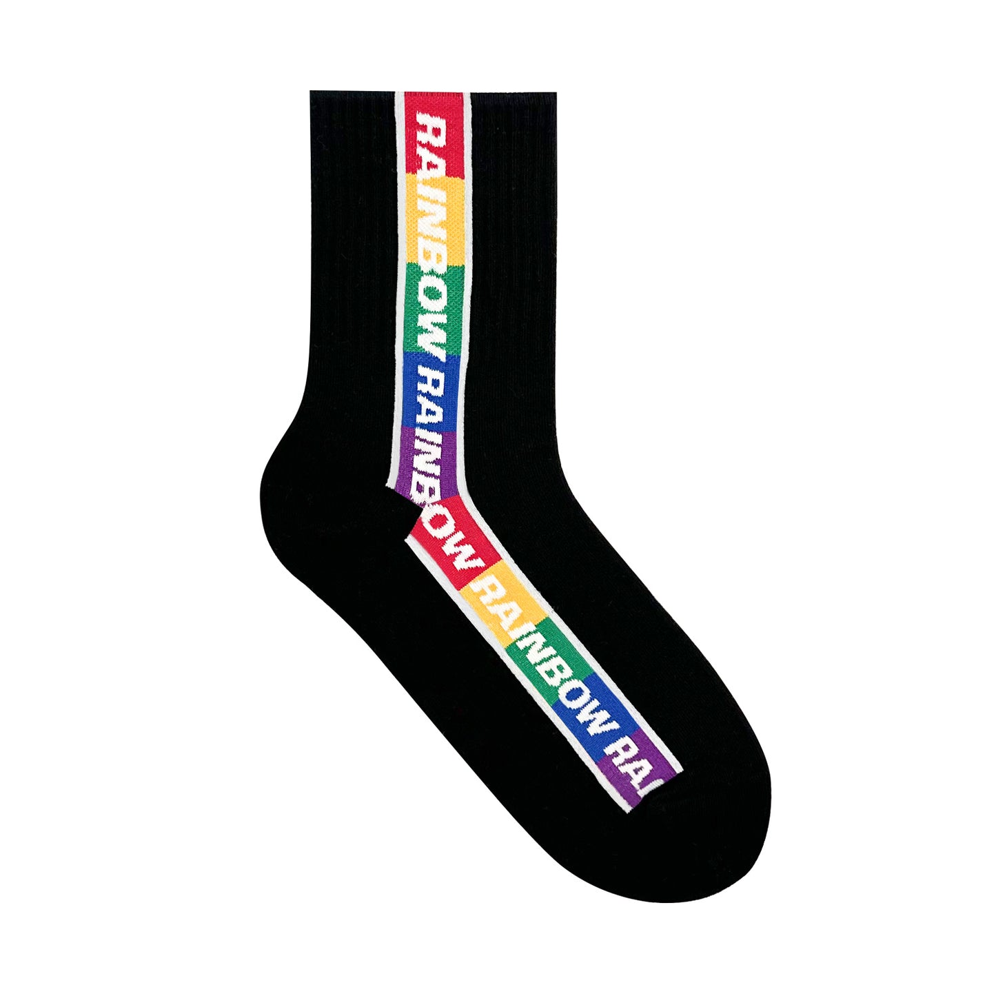 Women's Crew Rainbow Lettering Socks