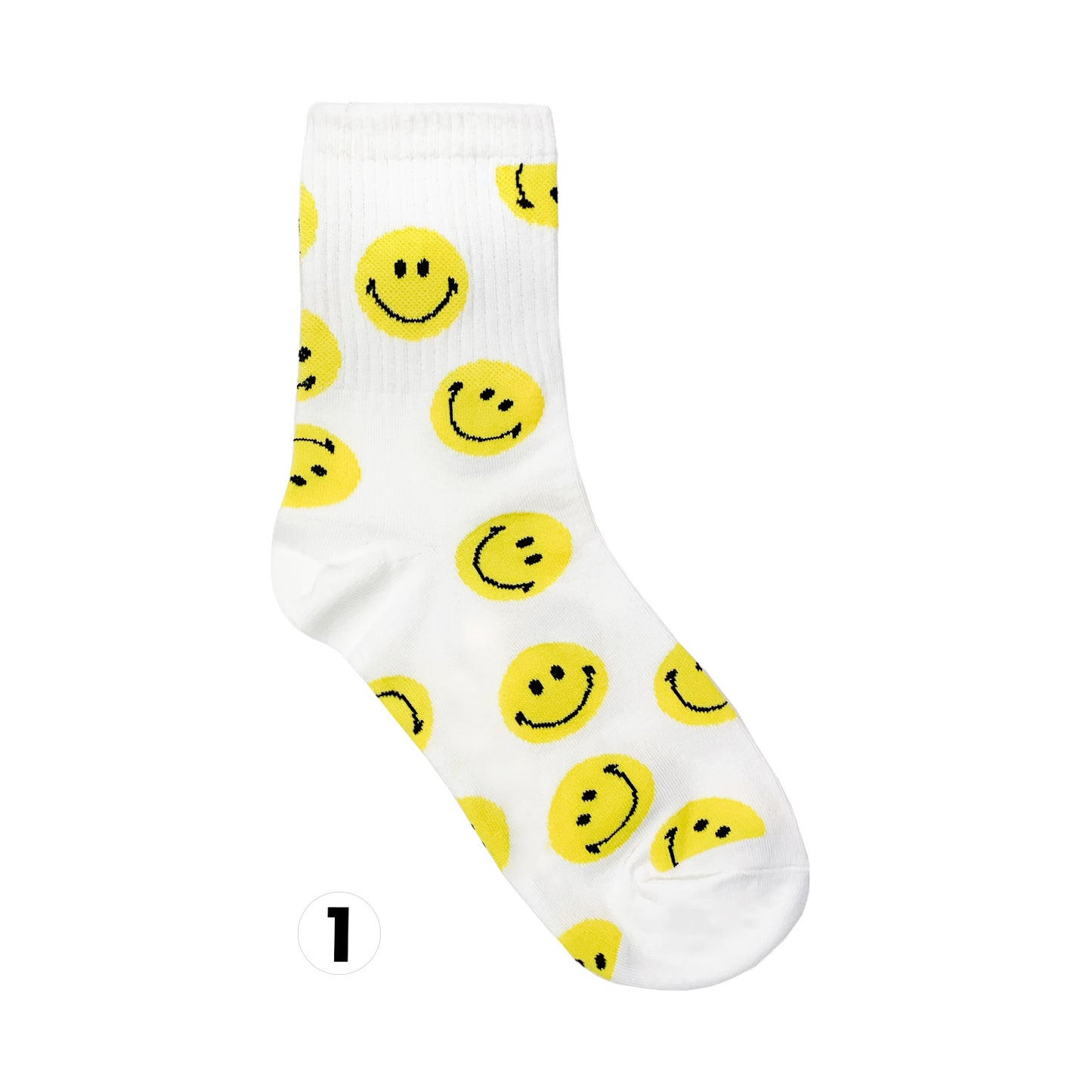 Women's Crew Smile Pattern Socks
