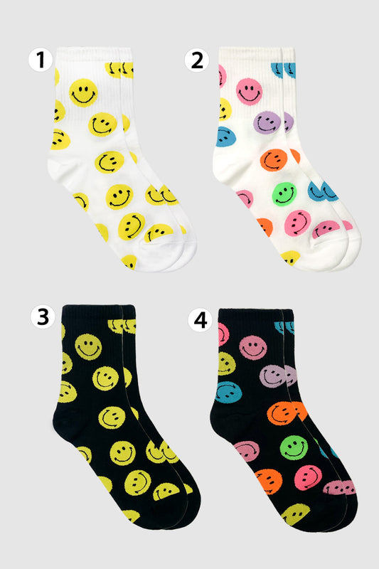 Women's Crew Smile Pattern Socks