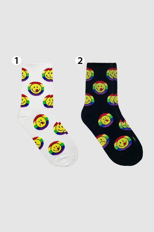 Women's Crew Smile Rainbow Socks