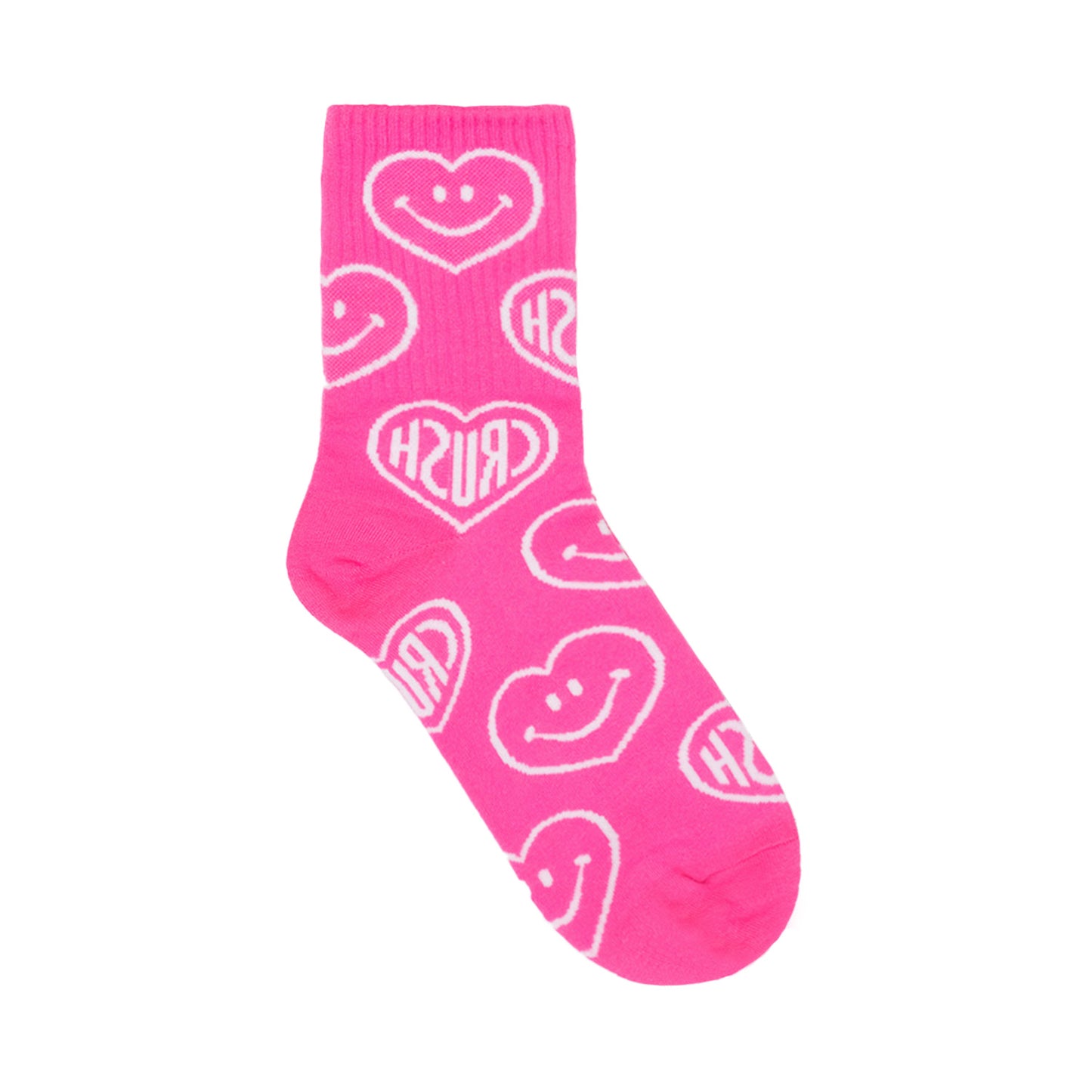 Women's Crew Neon Crush Smile Pattern Socks
