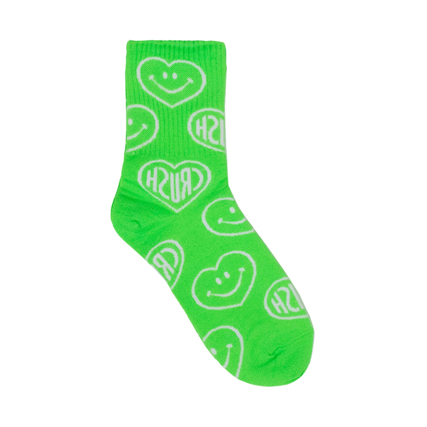 Women's Crew Neon Crush Smile Pattern Socks