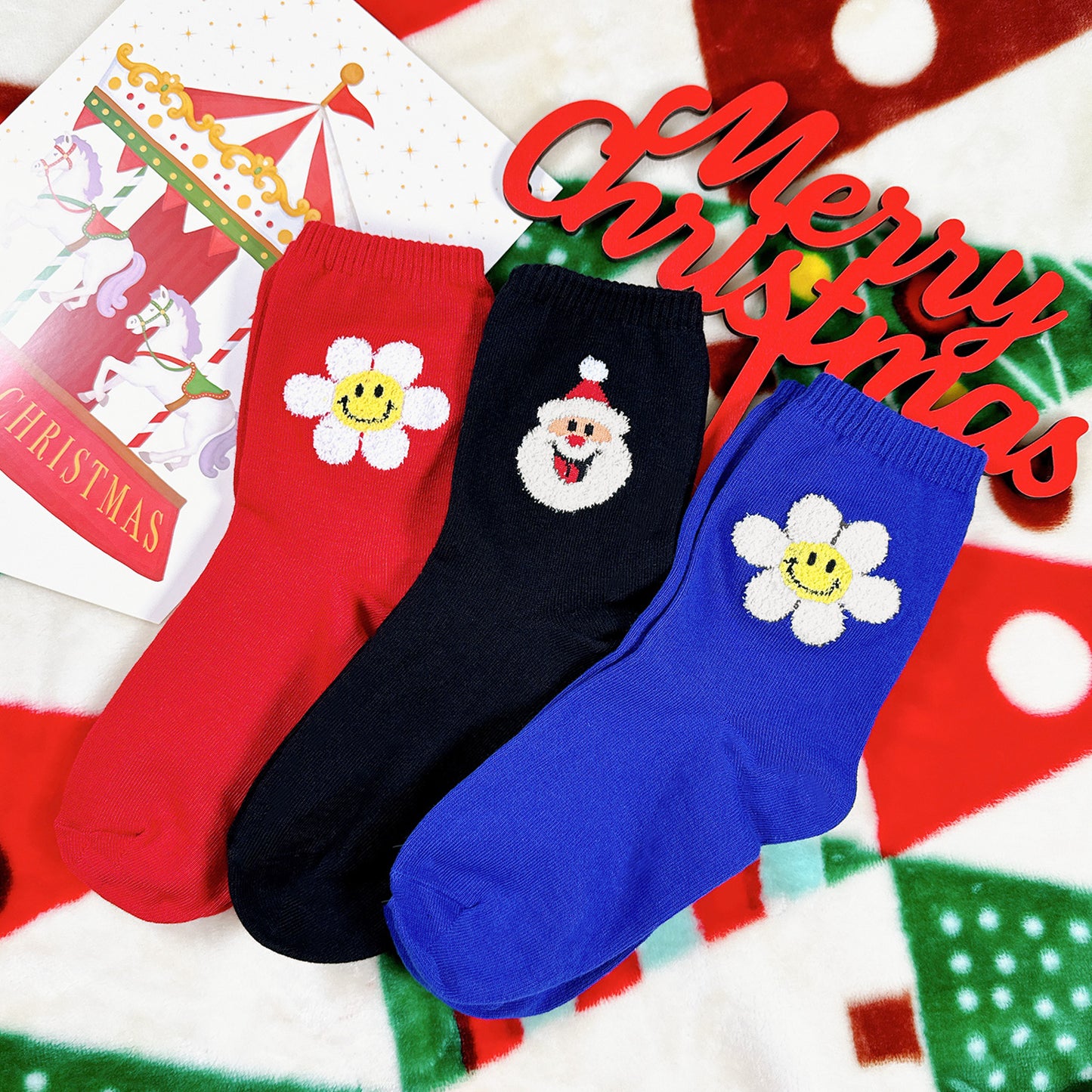 Women's Crew Smile Christmas Socks