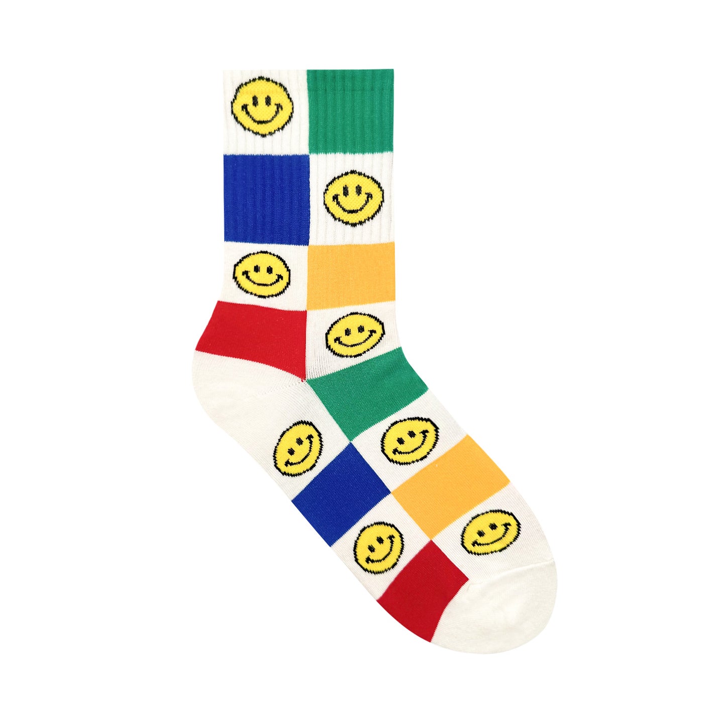Women's Crew Socks - Smile Checkerboard