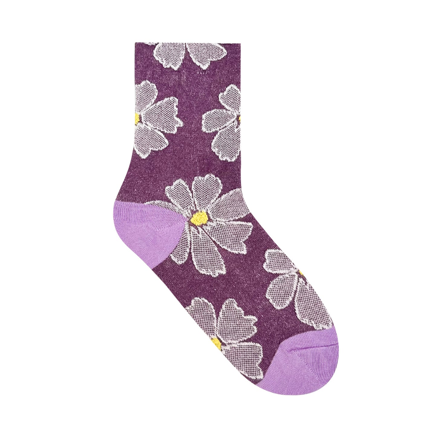 Women's Crew Daisy Embroidery Flower Socks