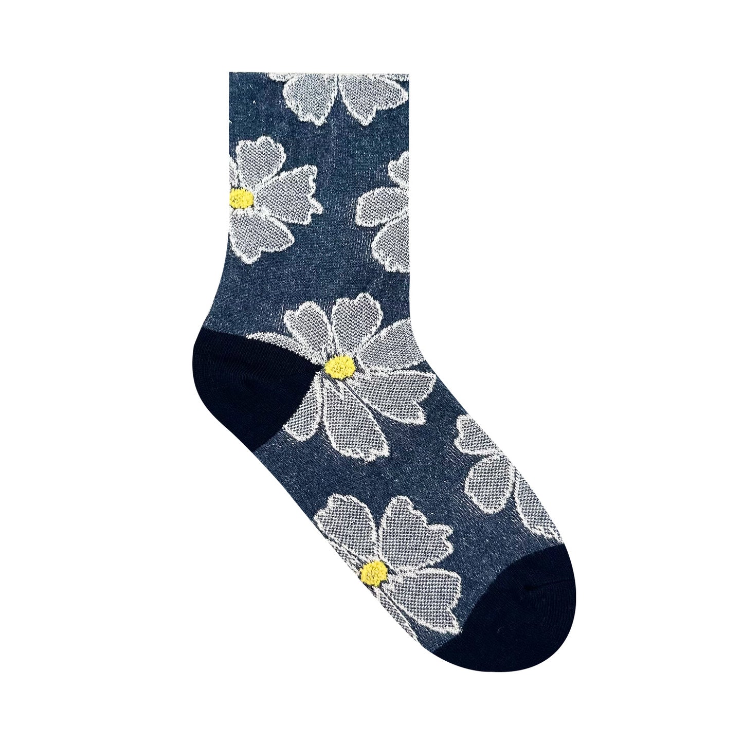 Women's Crew Daisy Embroidery Flower Socks