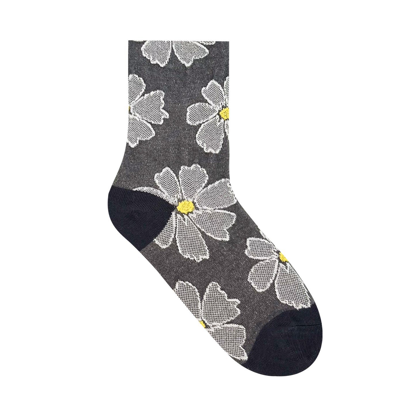 Women's Crew Daisy Embroidery Flower Socks