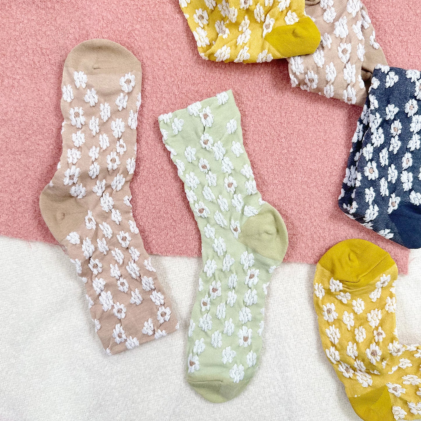 Women's Crew Frill Baby Flower Socks