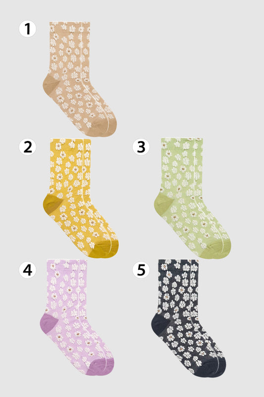 Women's Crew Frill Baby Flower Socks