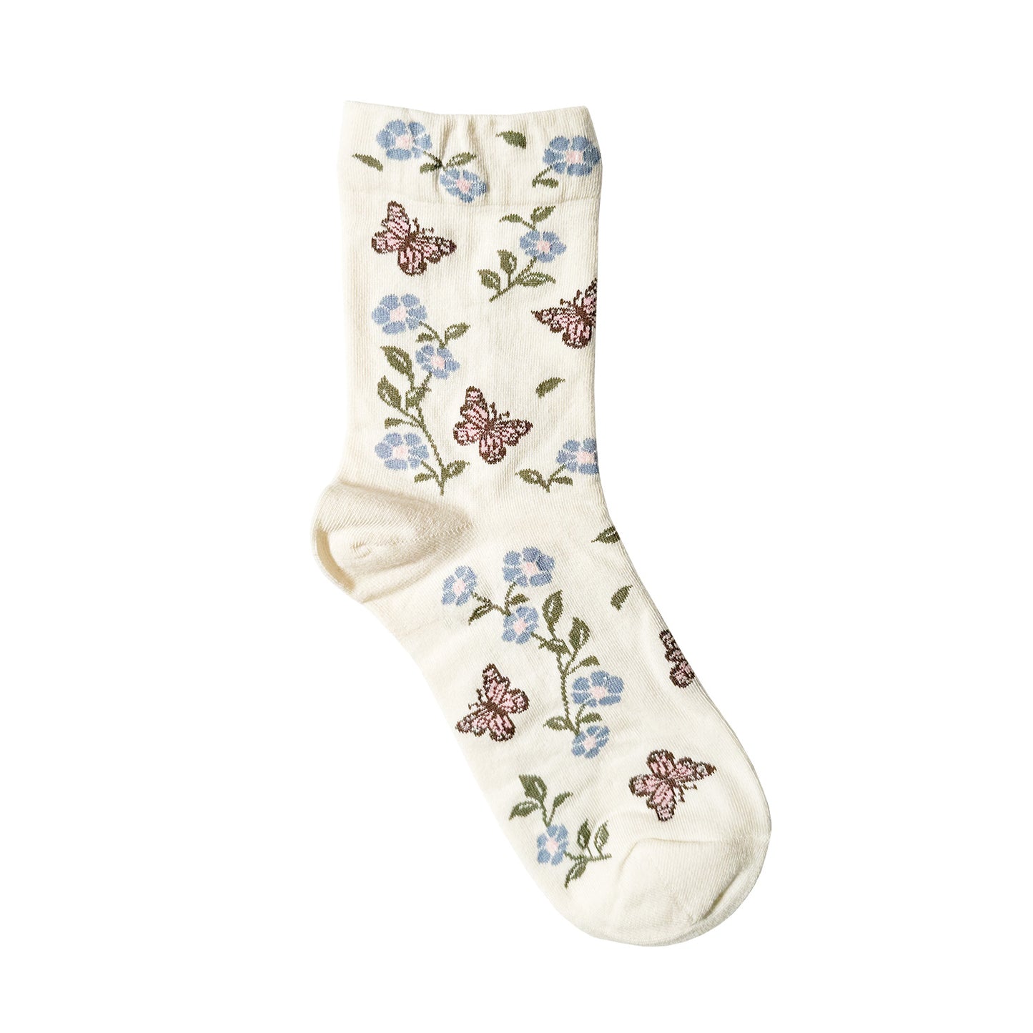 Women's Crew Flower Butterfly Socks