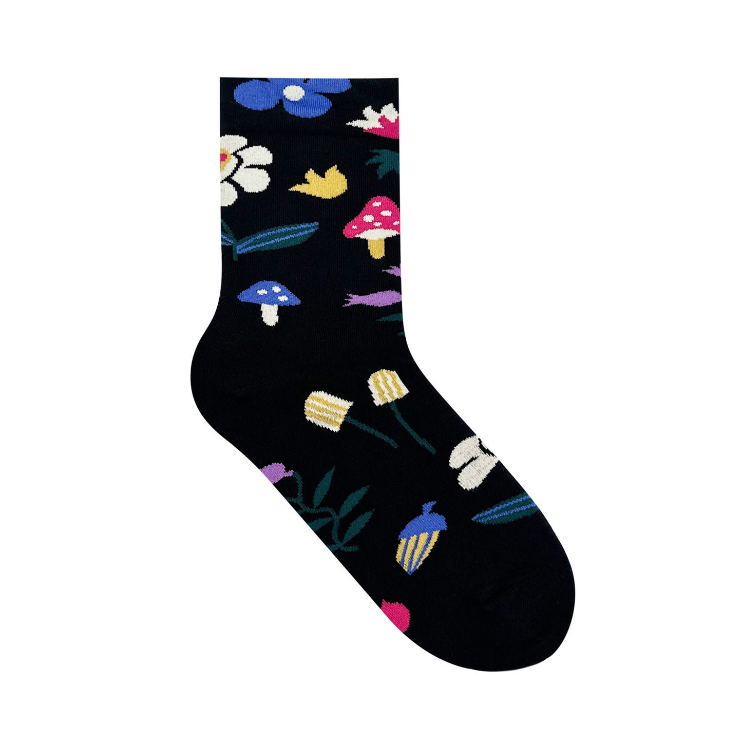 Women's Crew Mushroom Fleur Flower Socks