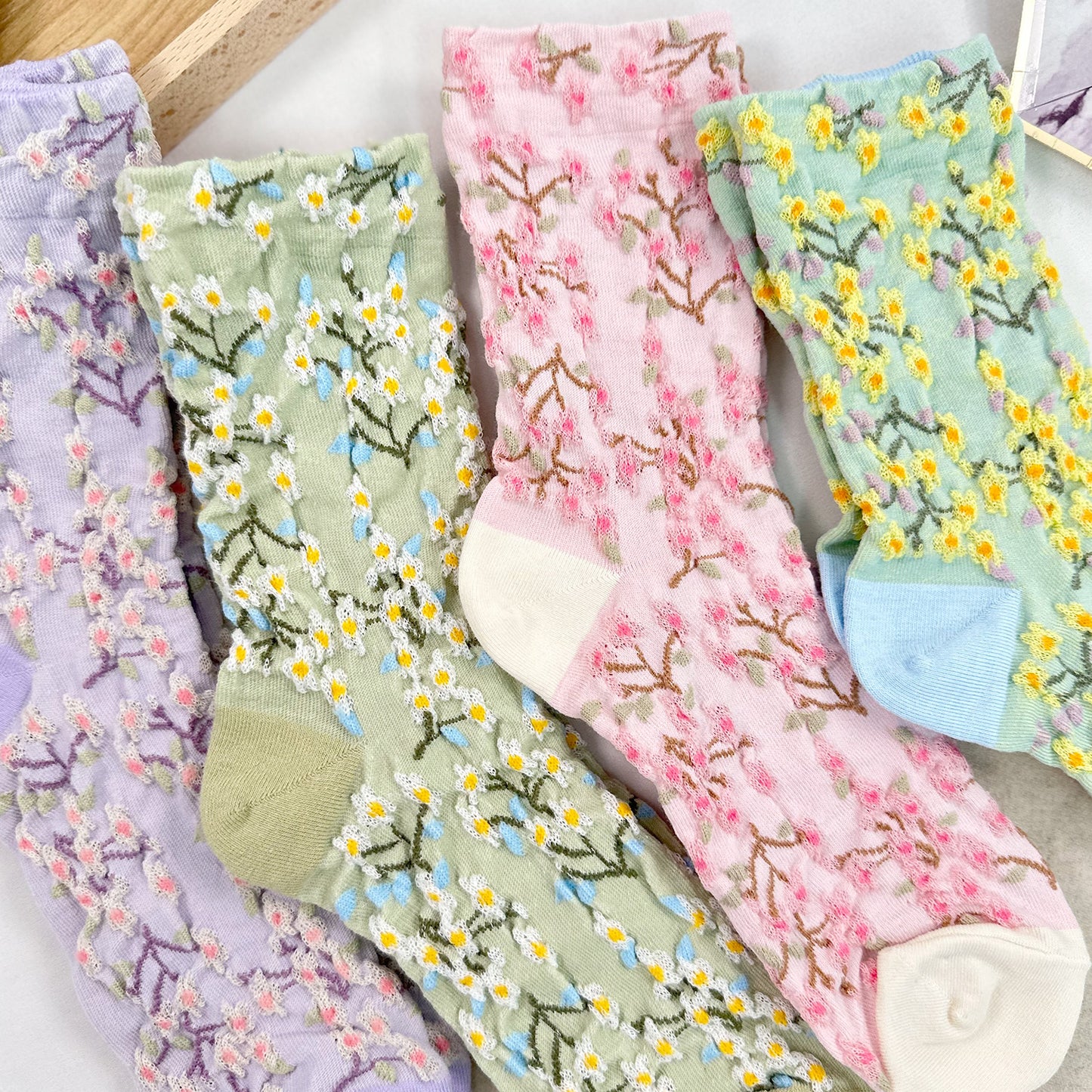 Women's Crew Bloom Garden Flower Socks