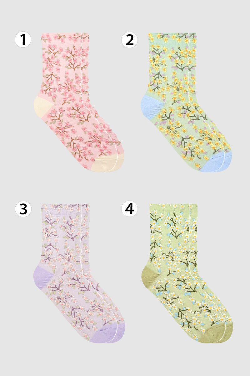 Women's Crew Bloom Garden Flower Socks