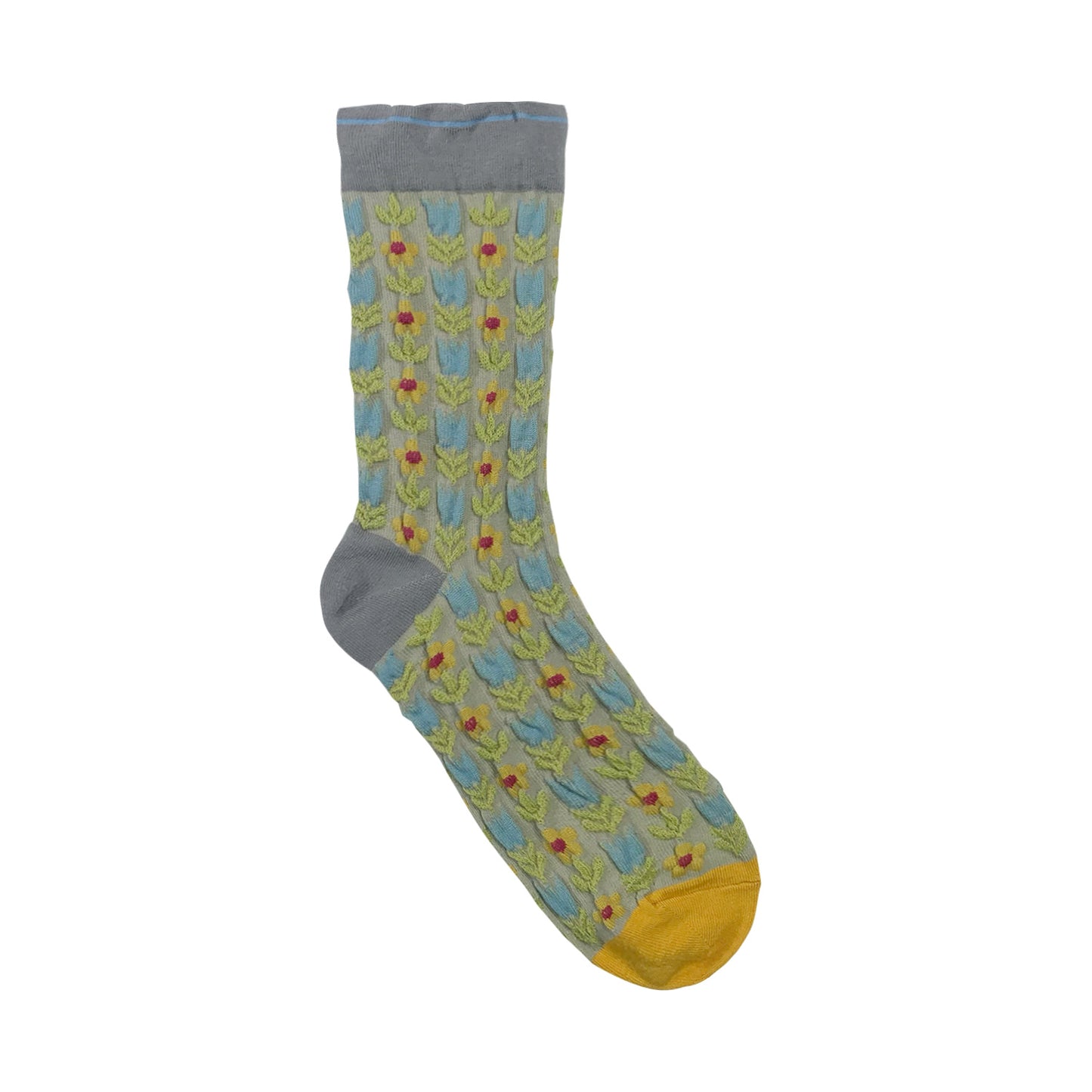 Women's Crew Retro Flower Deco Socks