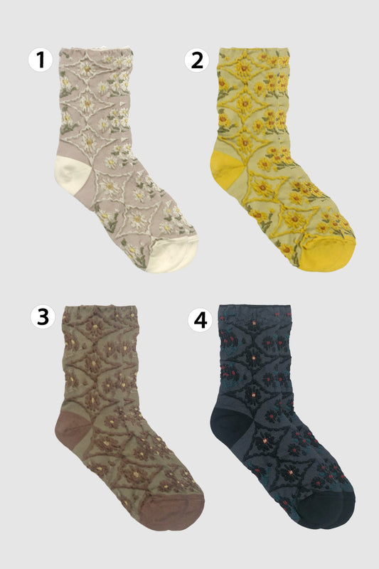 Women's Crew Mori Fleur Flower Socks