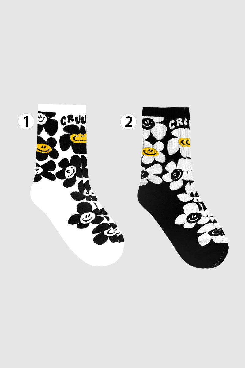 Women's Crew Smile Crush Flower Socks