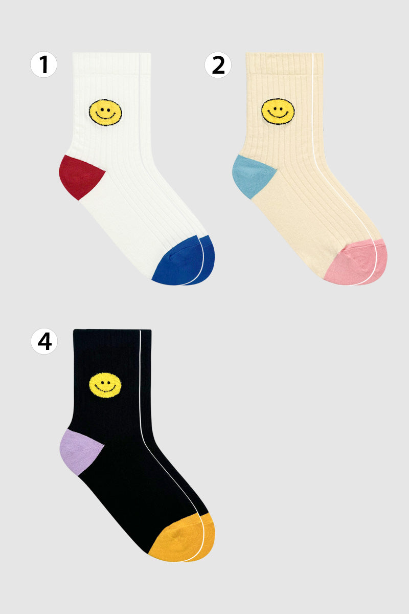 Women's Crew Color Smile Day Socks